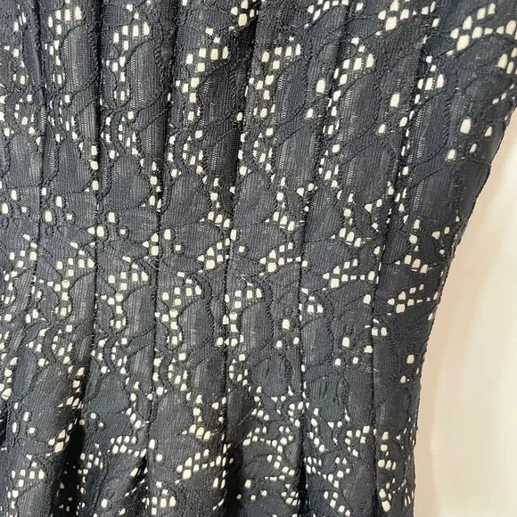 Anthro Meadow Rue Breathtaking Fit & Flare Mini Dress Black M Pleated Sleeveless - Picture 3 of 8